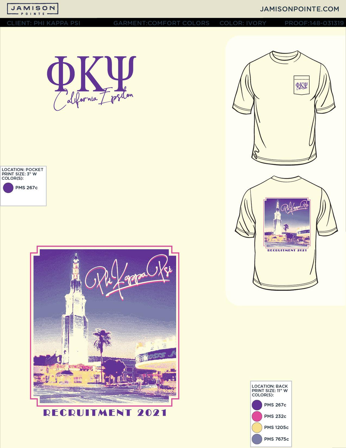 Phi Kappa Psi University of California Los Angeles Recruitment T-Shirt