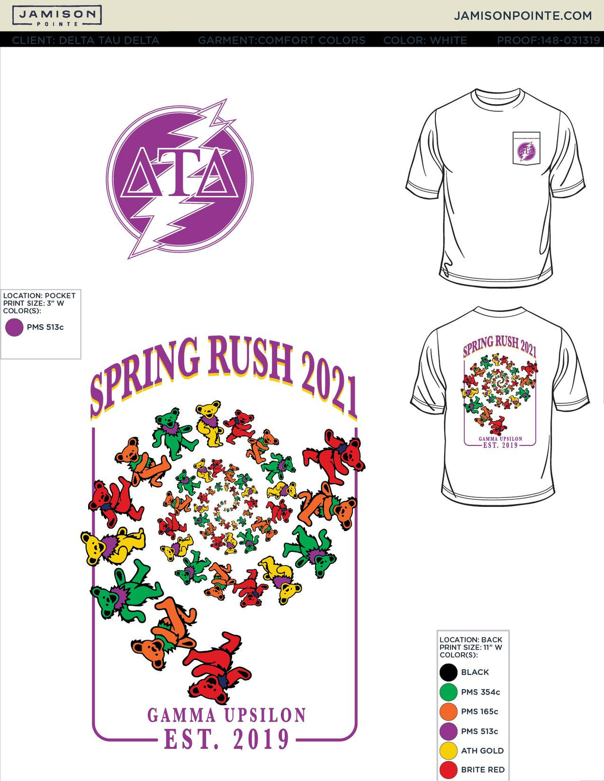 Delta Tau Delta University of Pittsburgh Spring Rush T-Shirt