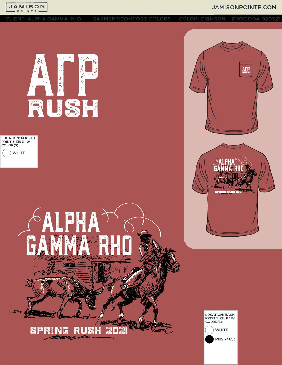 Alpha Gamma Rho University of Arizona Spring Rush T-Shirt
