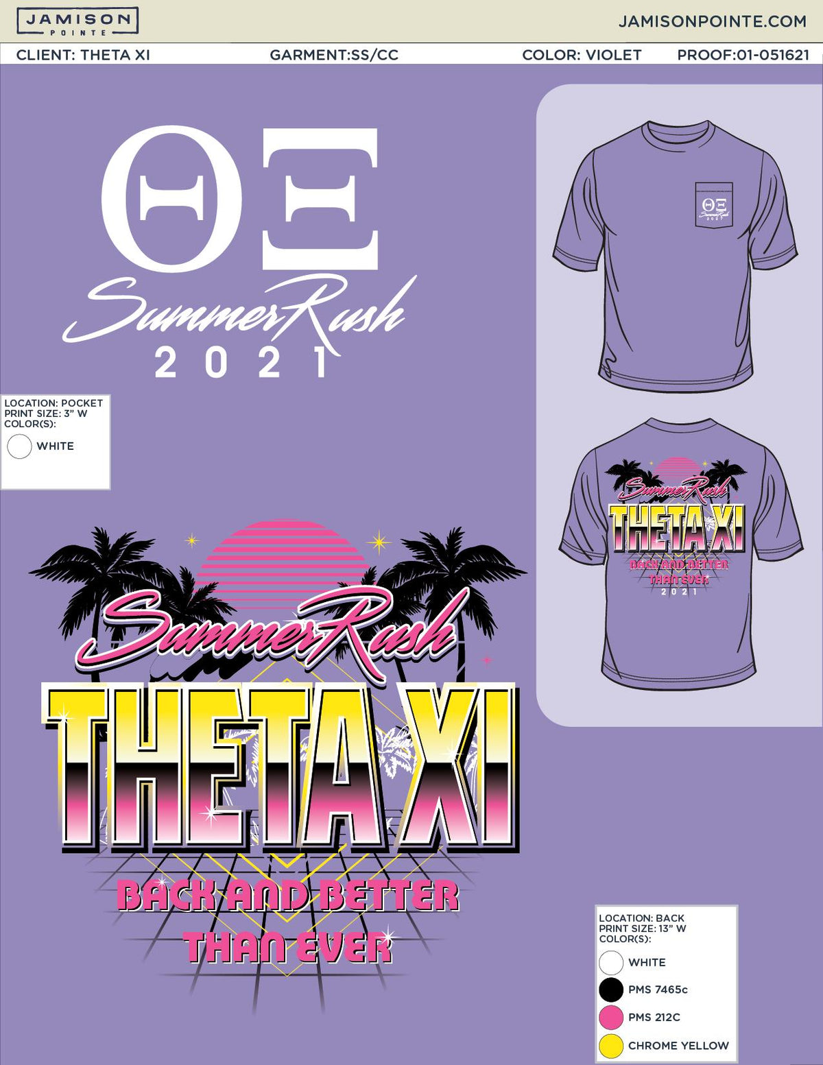Theta Xi University of Nebraska Lincoln Summer Rush T-Shirt