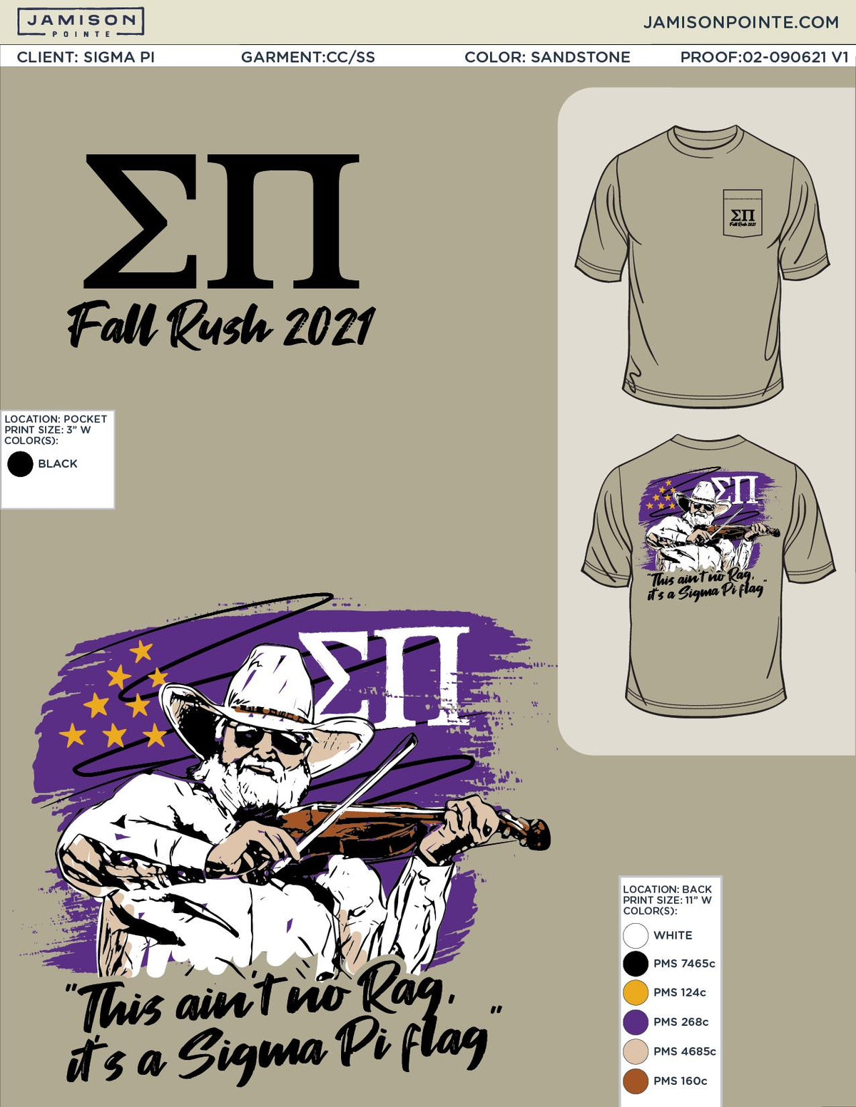 Sigma Pi Middle Tennessee State University Fall Rush T-Shirt