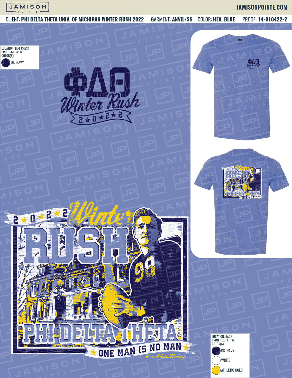 Phi Delta Theta University of Michigan Winter Rush T-Shirt