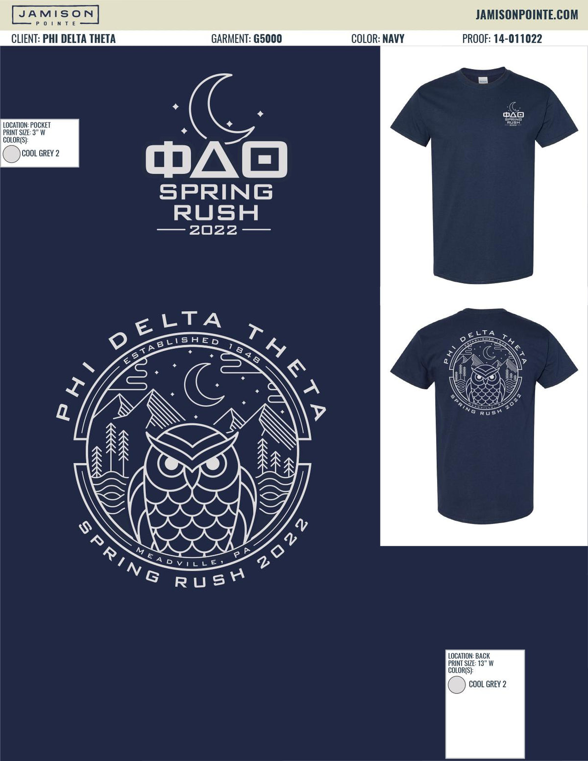 Phi Delta Theta Allegheny College Spring Rush T-Shirt