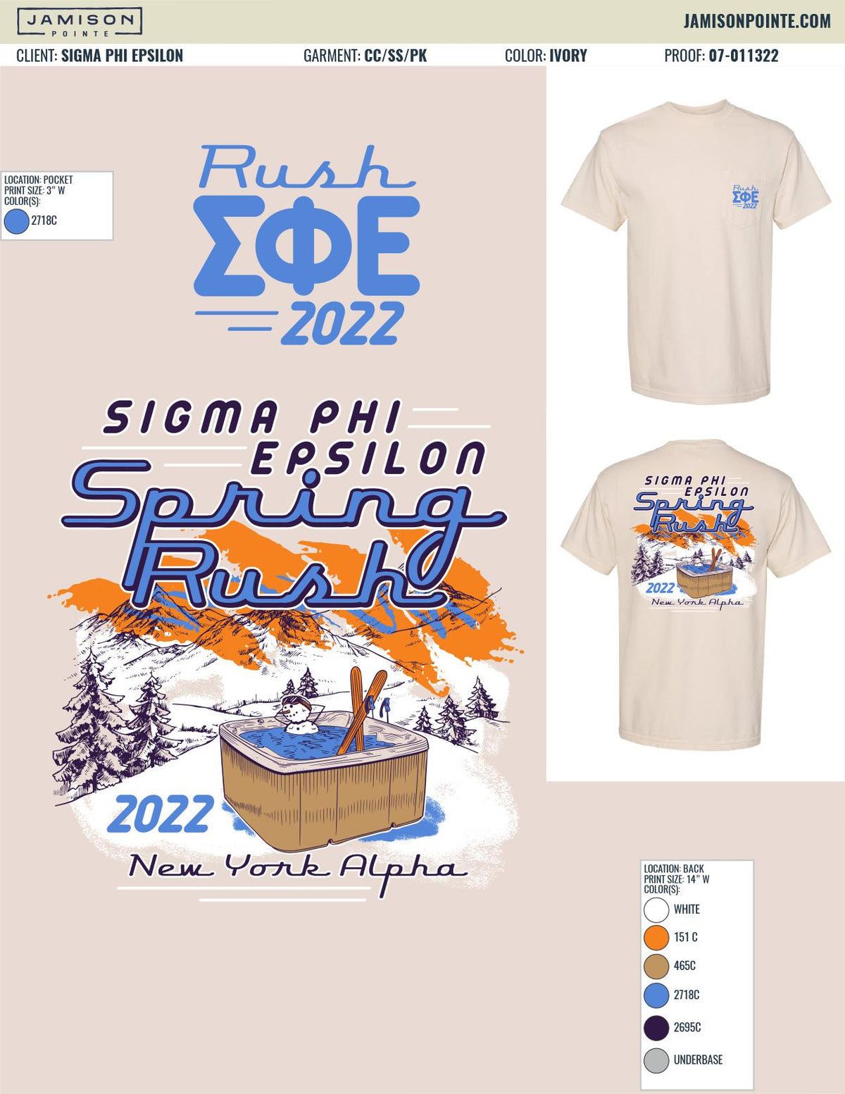 Sigma Phi Epsilon Syracuse University Snowman Rush T-Shirt