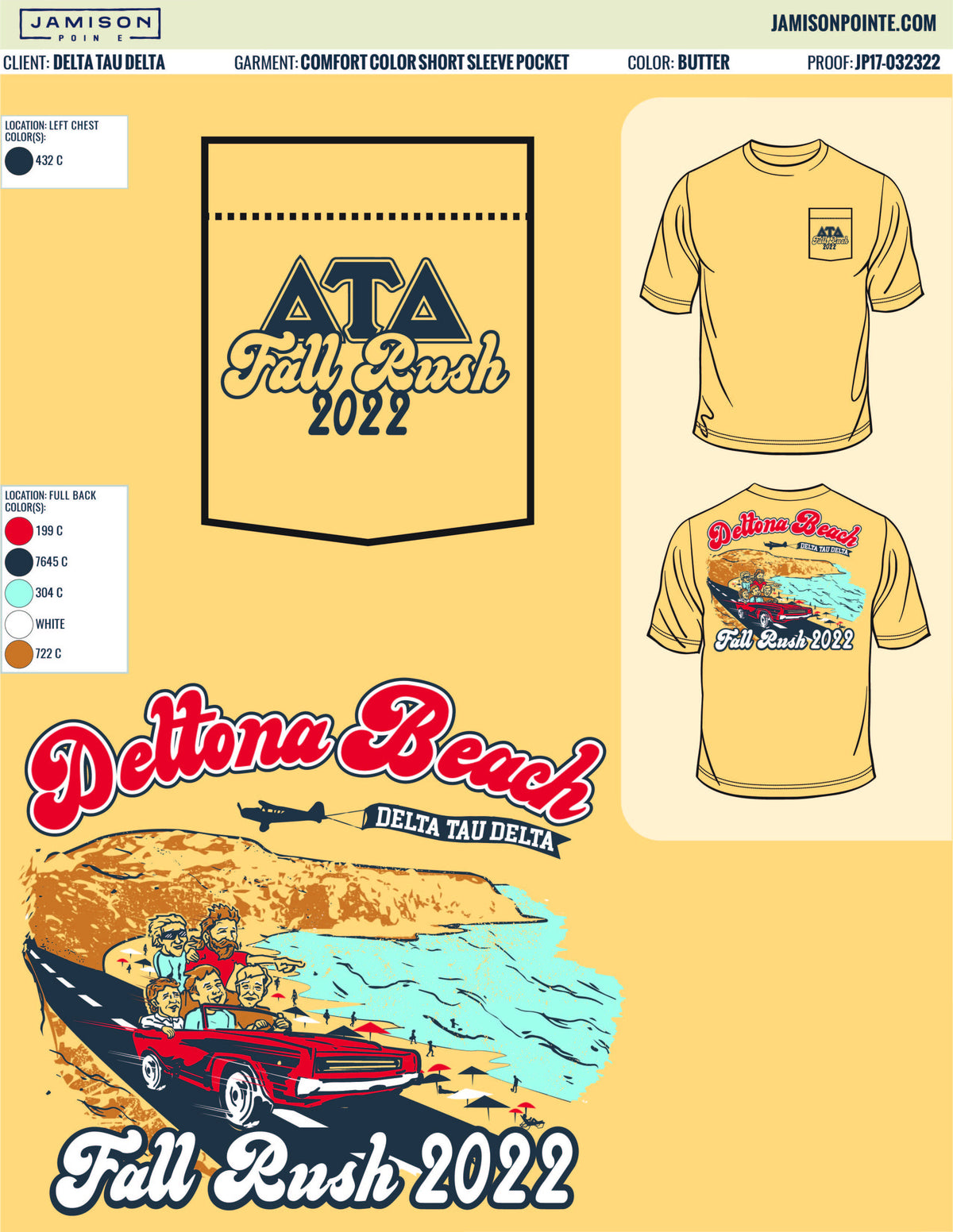 Delta Tau Delta Northern Arizona University Deltona Beach Fall Rush T-Shirt