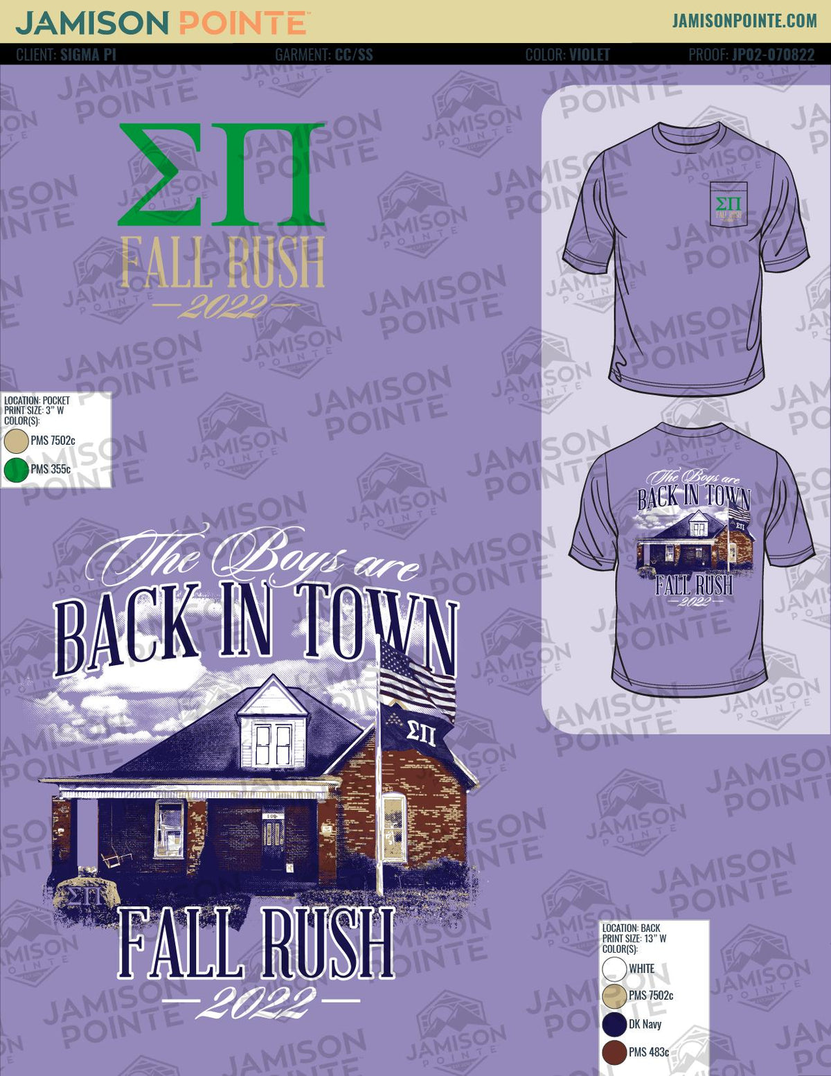 Sigma Pi Middle Tennessee State University Fall Rush House T-Shirt