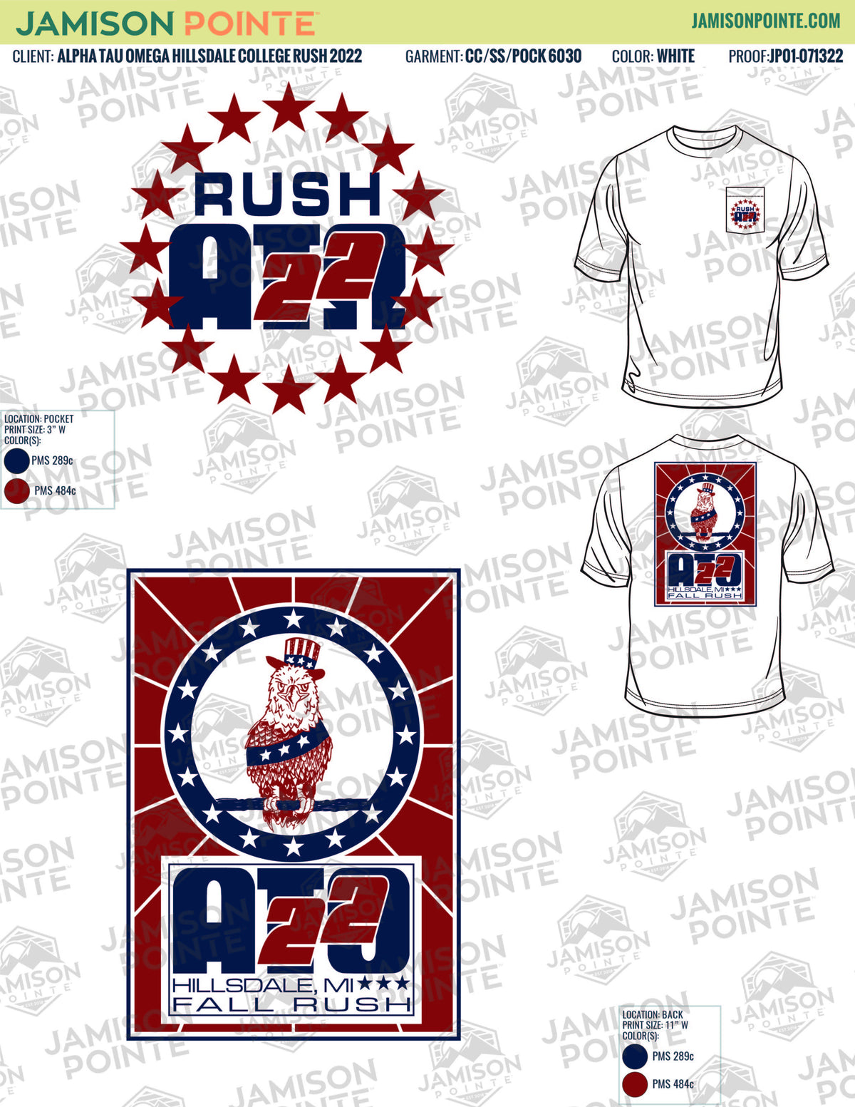 Alpha Tau Omega Hillsdale College Rush T-Shirt