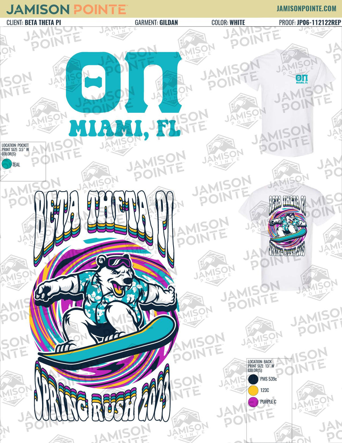 Beta Theta Pi University of Miami Spring Rush Shirts T-Shirt