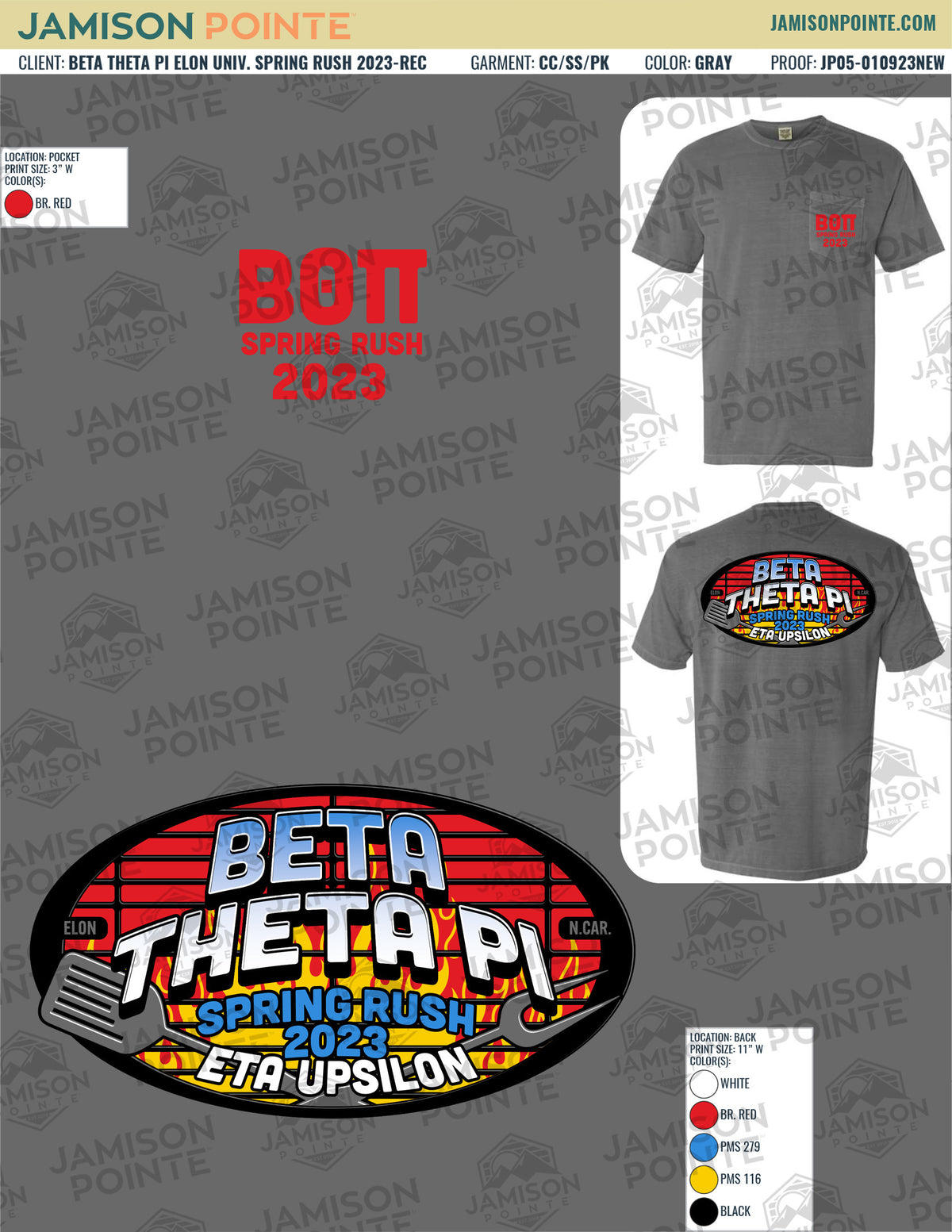 Beta Theta Pi Elon University Spring Rush T-Shirt