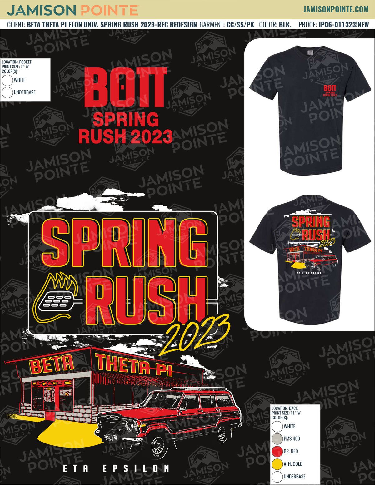 Beta Theta Pi Elon University Spring Rush T-Shirt