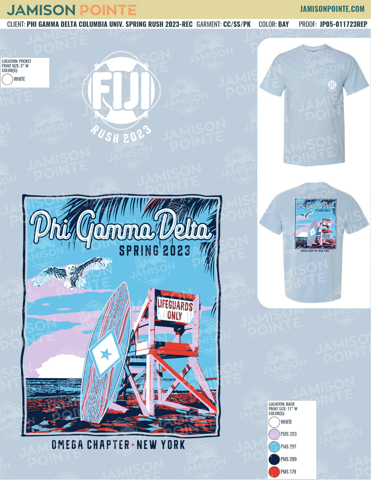 Phi Gamma Delta Columbia University Spring Rush T-Shirt