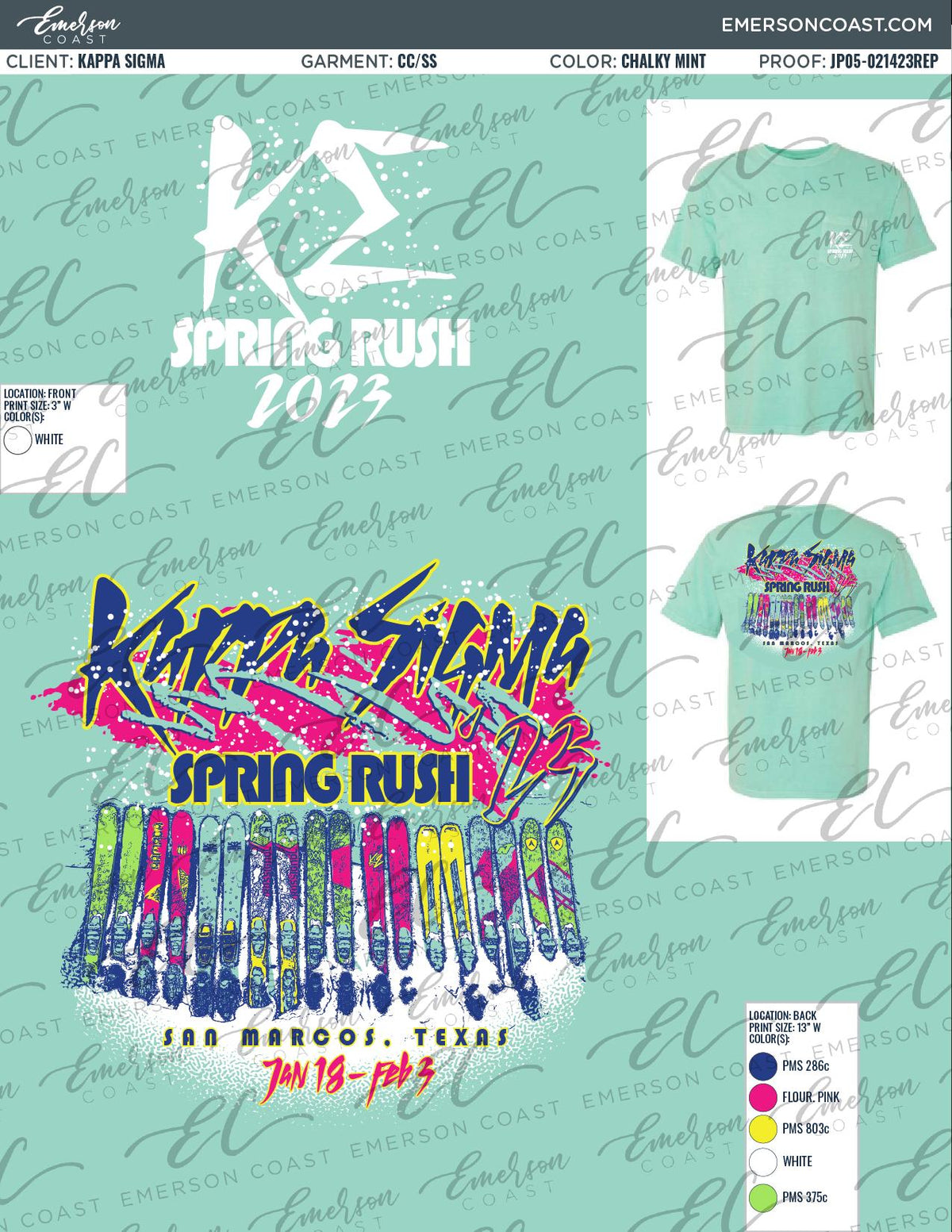 Kappa Sigma Texas State University Spring Rush T-Shirt