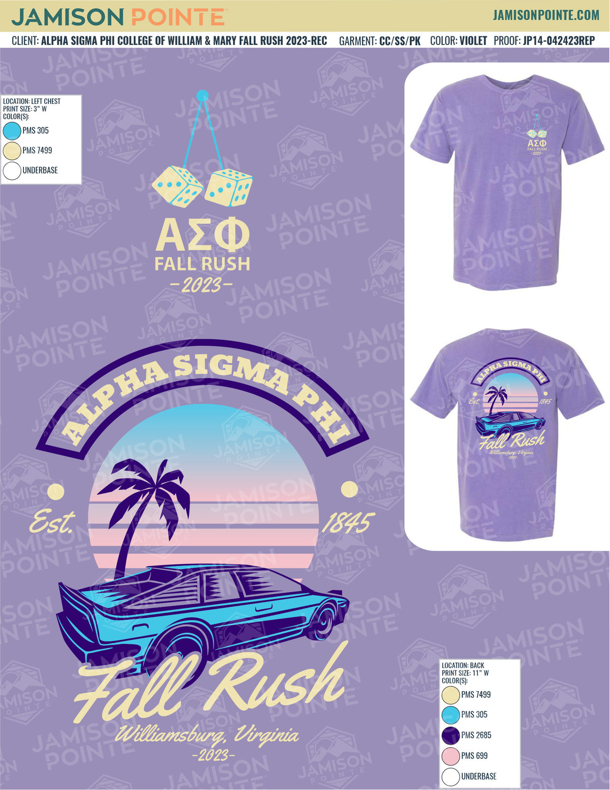 Alpha Sigma Phi College of William and Mary Fall Rush T-Shirt