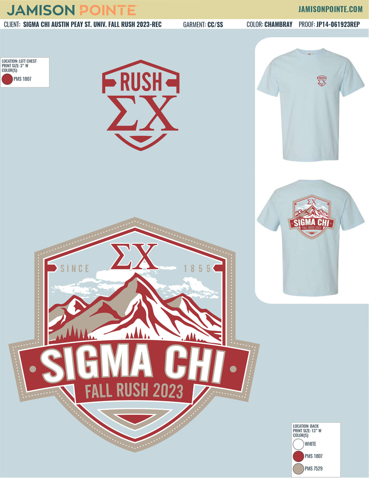 Sigma Chi Austin Peay State University Fall Rush T-Shirt