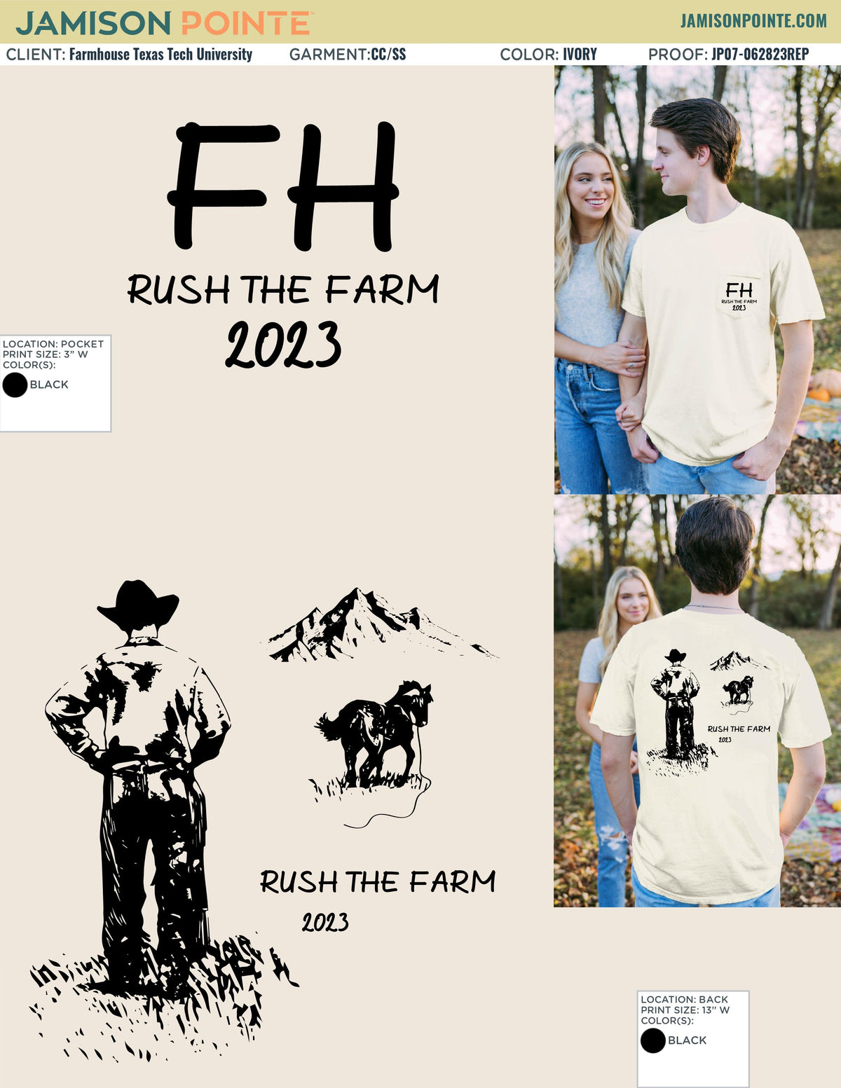 Farmhouse Texas Tech University Cowboy Fall Rush T-Shirt