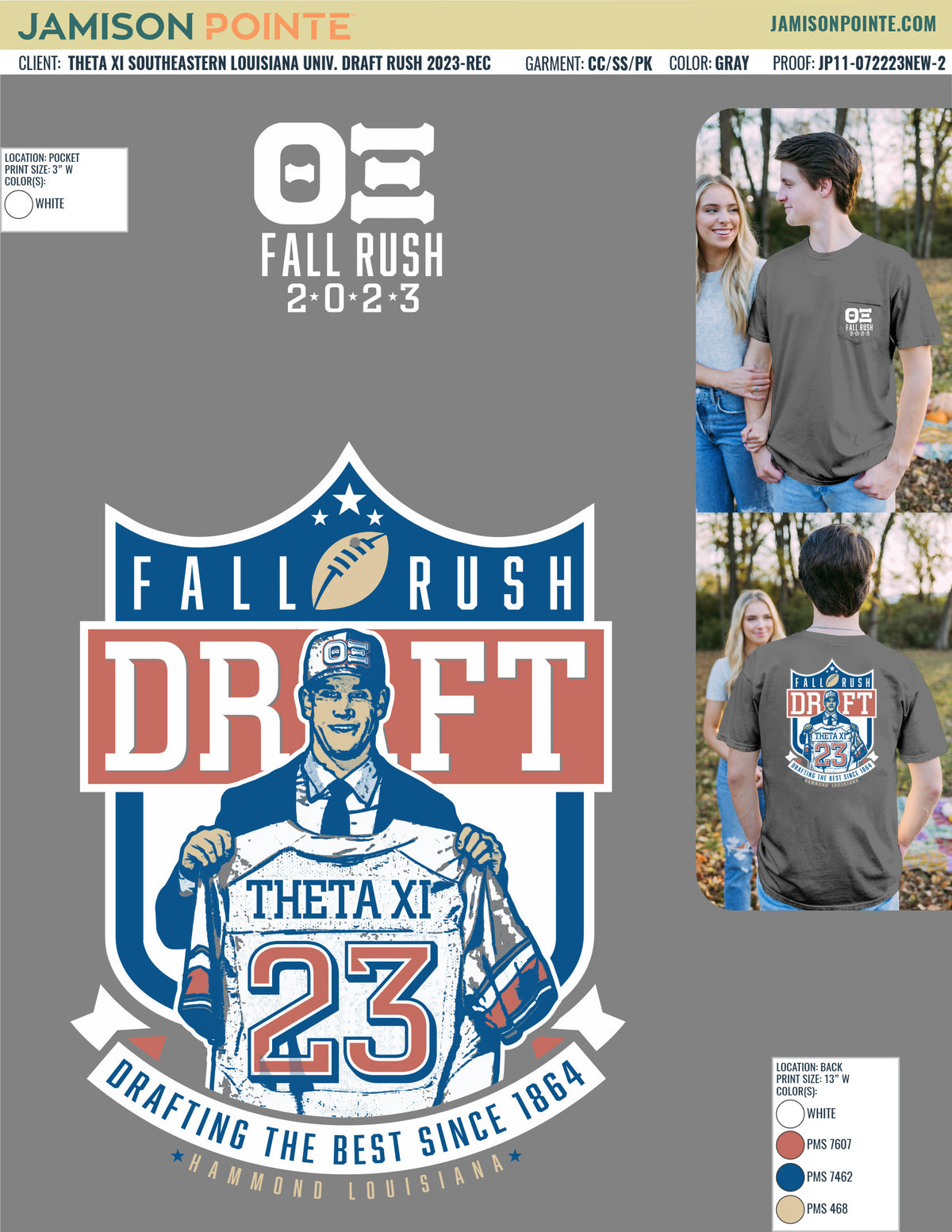 Theta Xi Southeastern Louisiana University Draft Rush T-Shirt