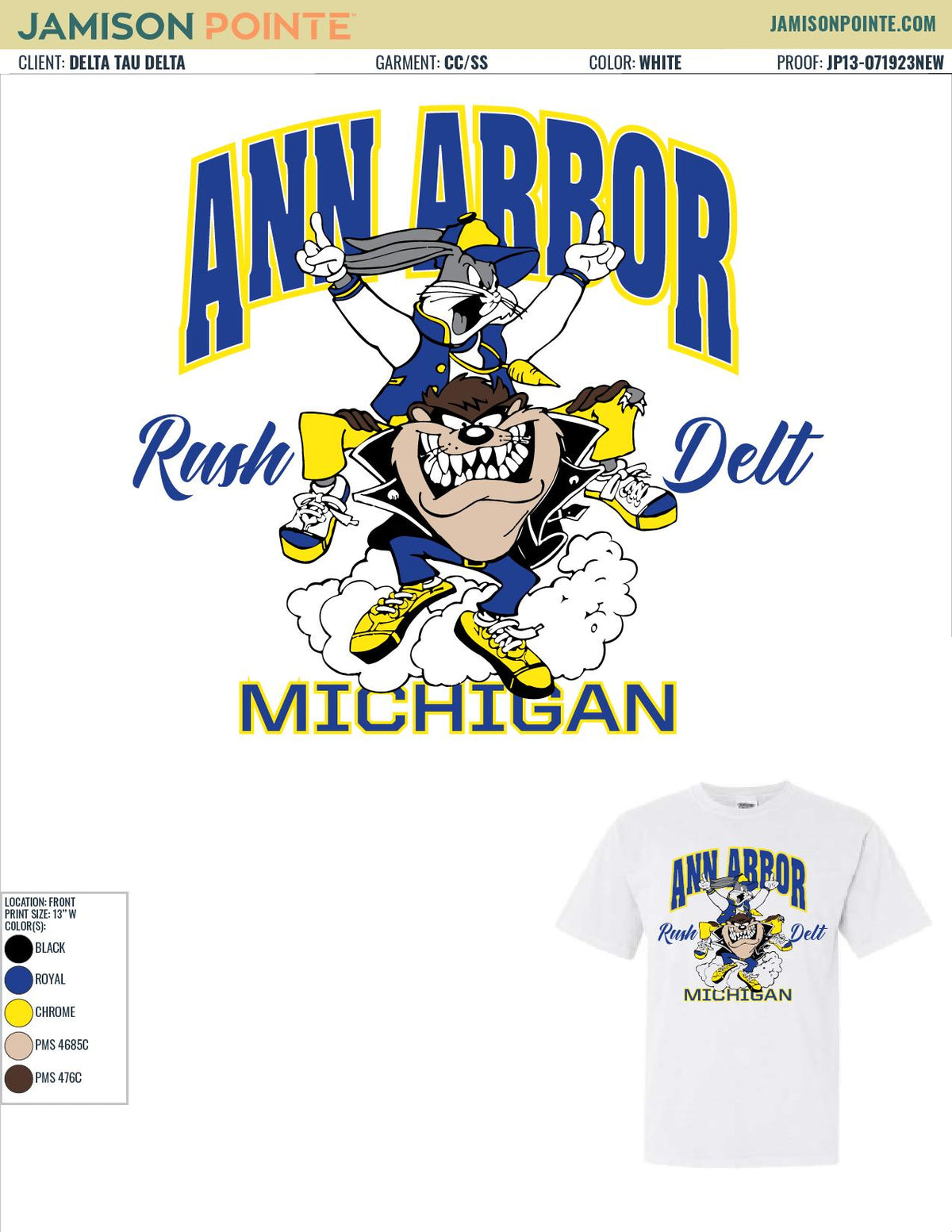 Delta Tau Delta University of Michigan Fall Rush T-Shirt