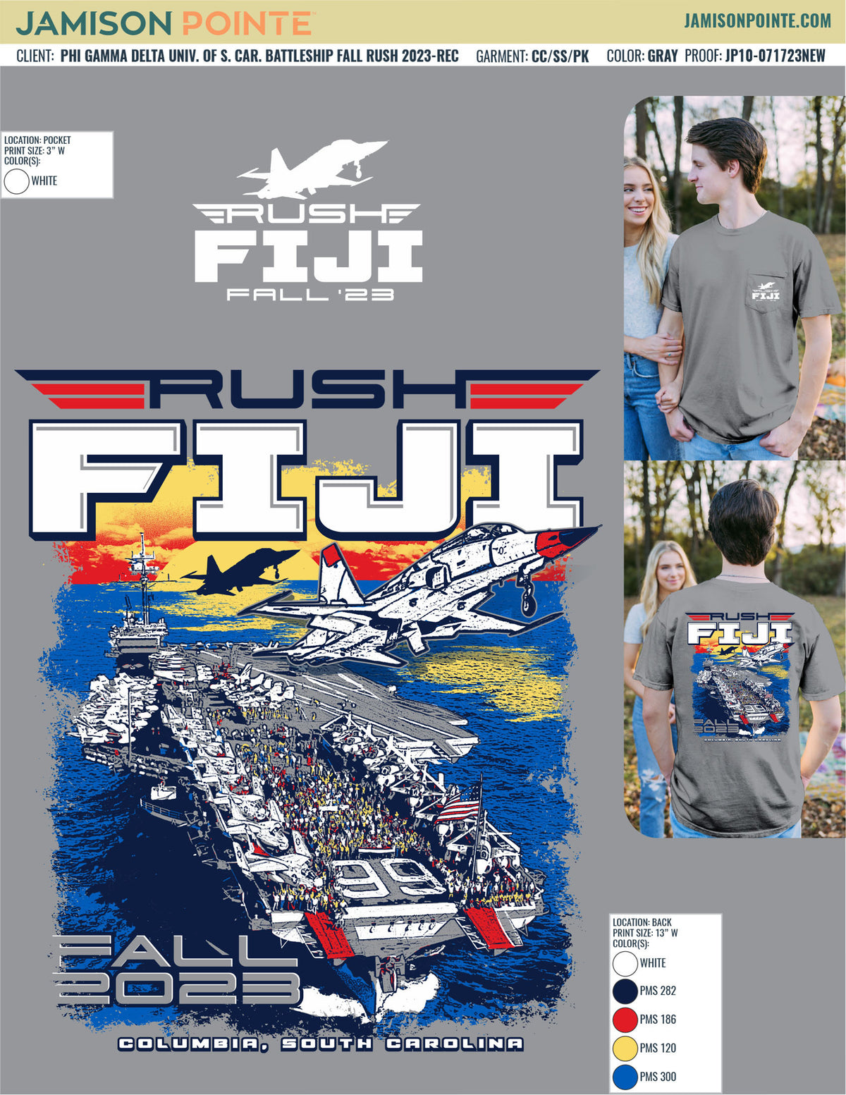 Phi Gamma Delta University Of South Carolina Battleship Fall Rush T-Shirt