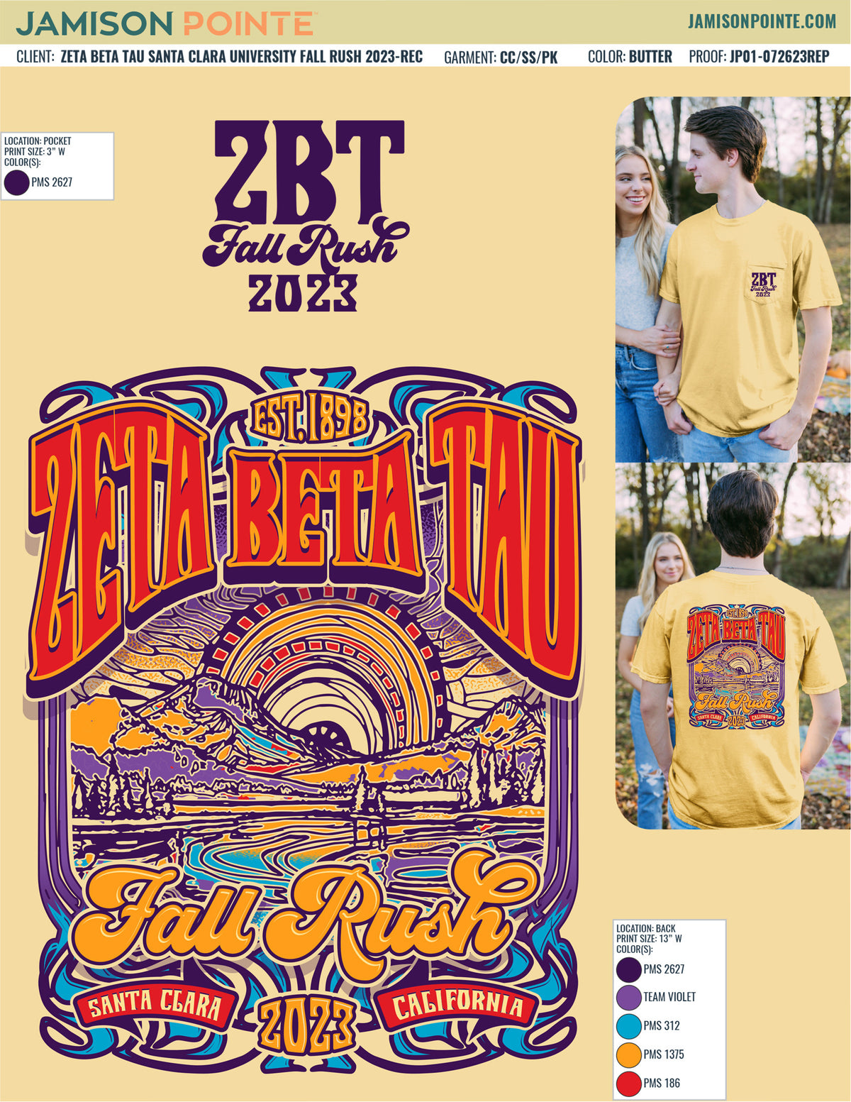 Zeta Beta Tau Santa Clara University Fall Rush T-Shirt