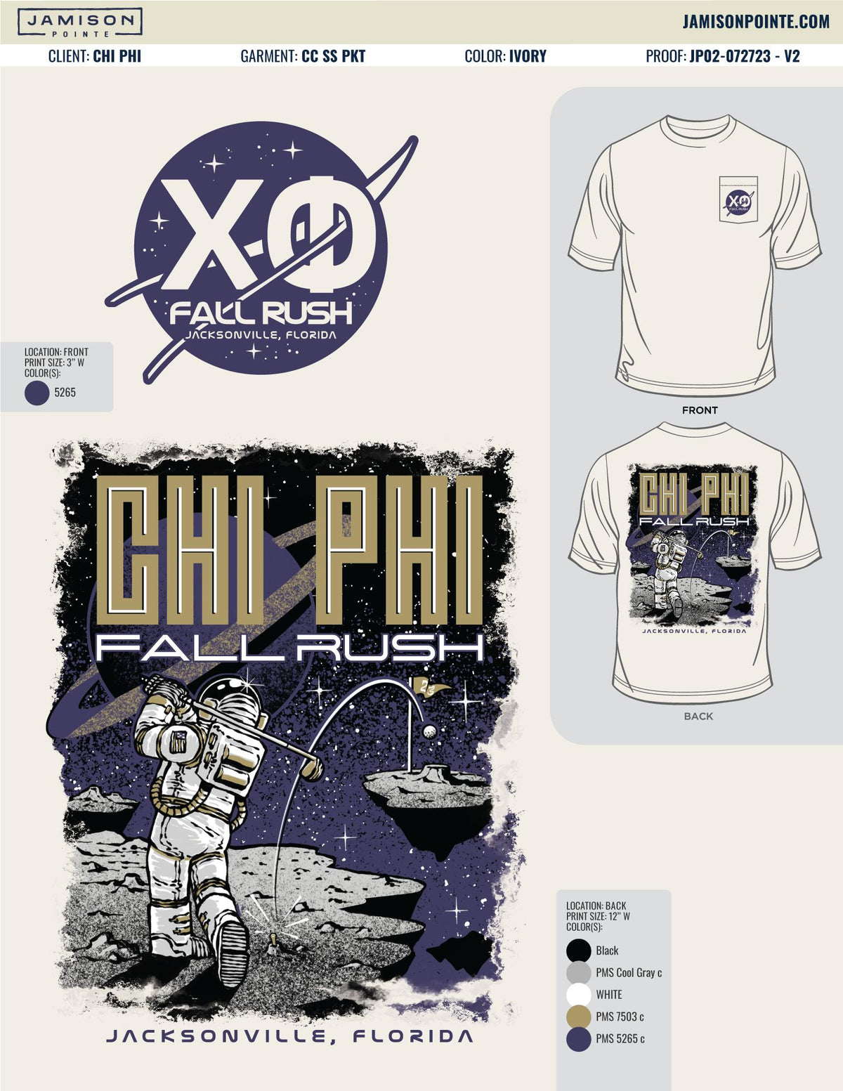 Chi Phi University of North Florida Fall Rush T-Shirt