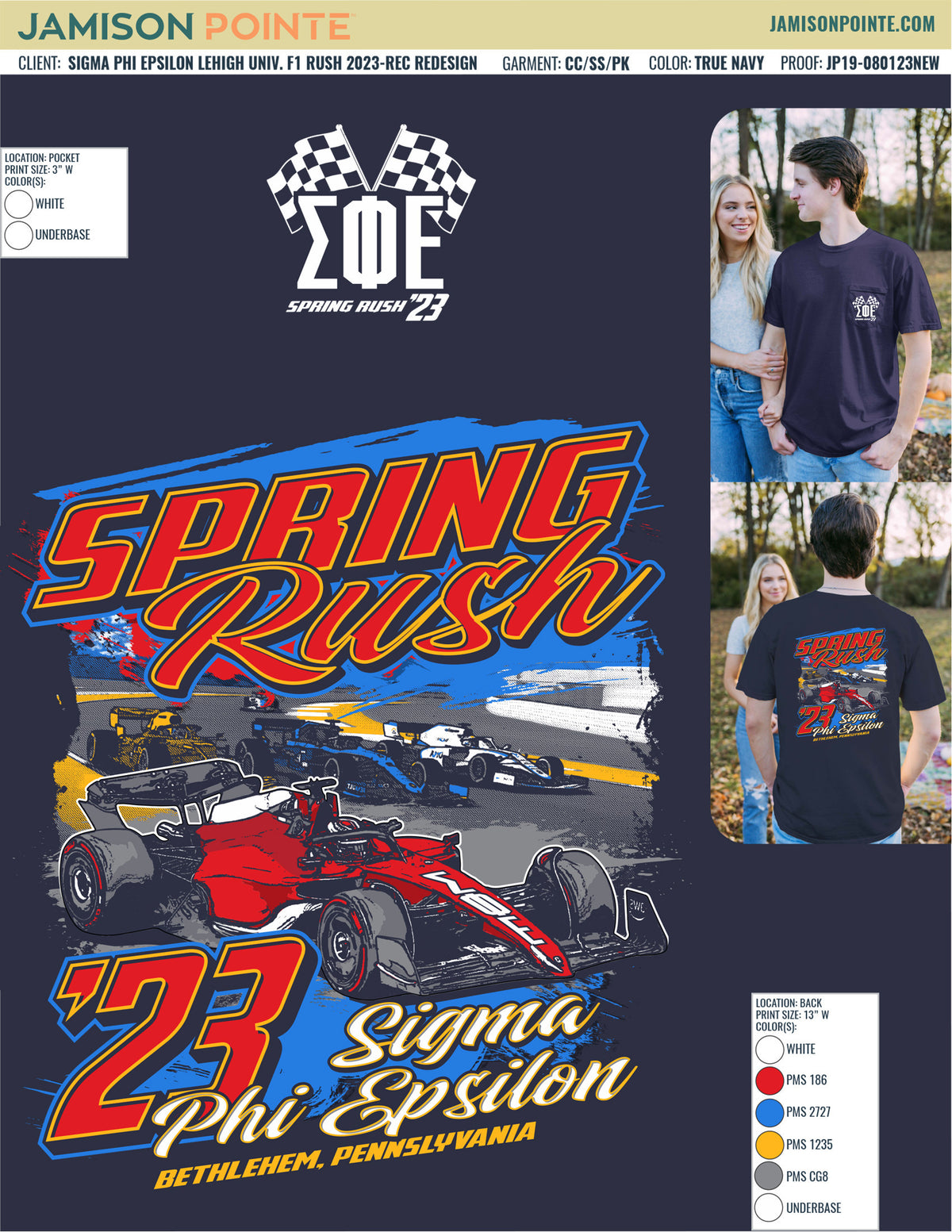 Sigma Phi Epsilon Lehigh University F1 Rush T-Shirt