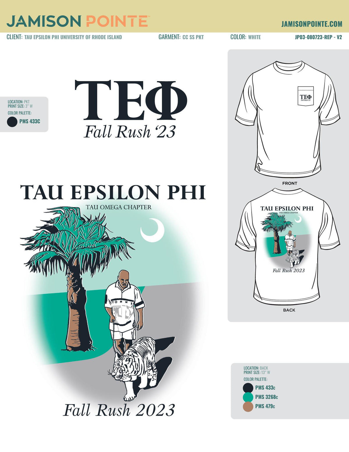 Tau Epsilon Phi University of Rhode Island Fall Rush T-Shirt
