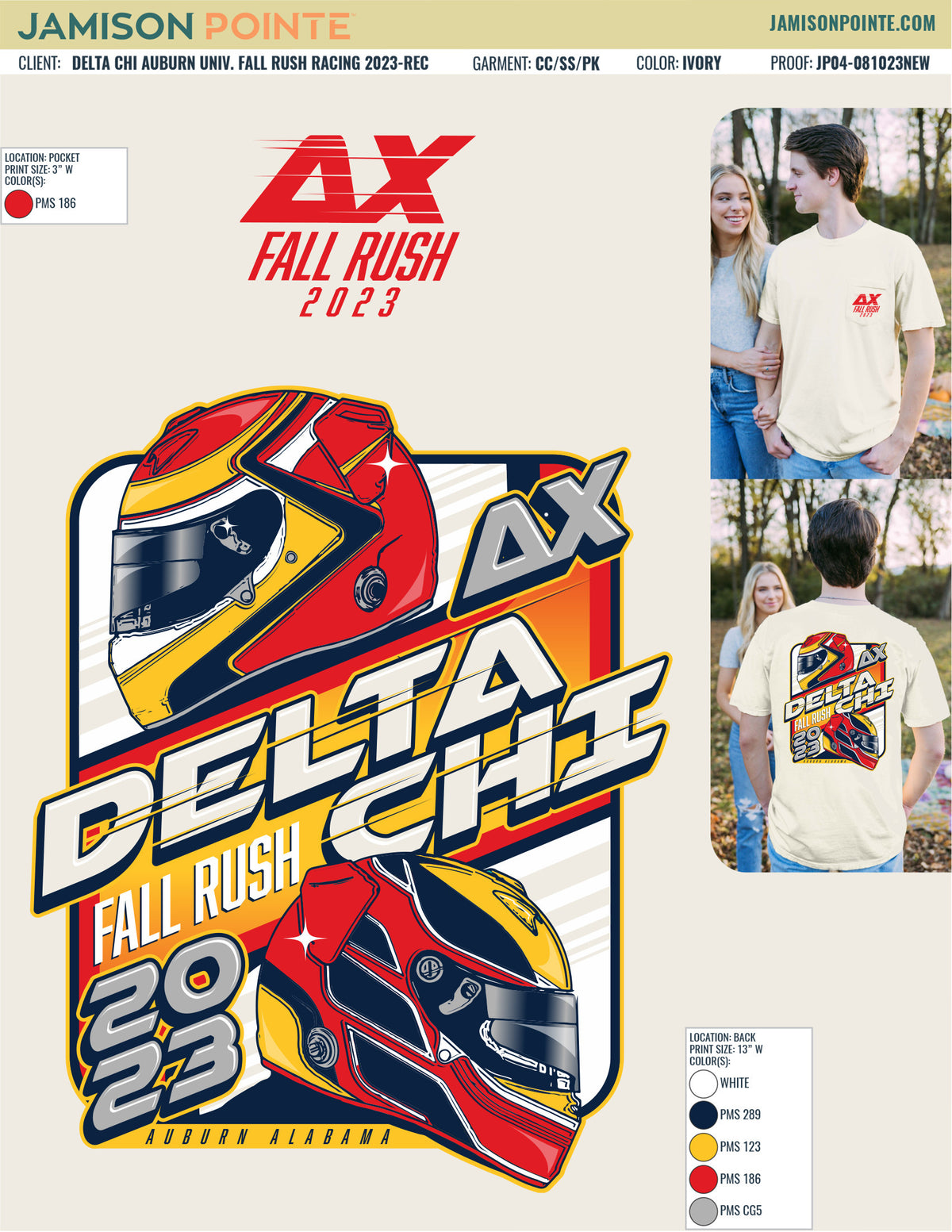 Delta Chi Auburn University Fall Rush Racing T-Shirt