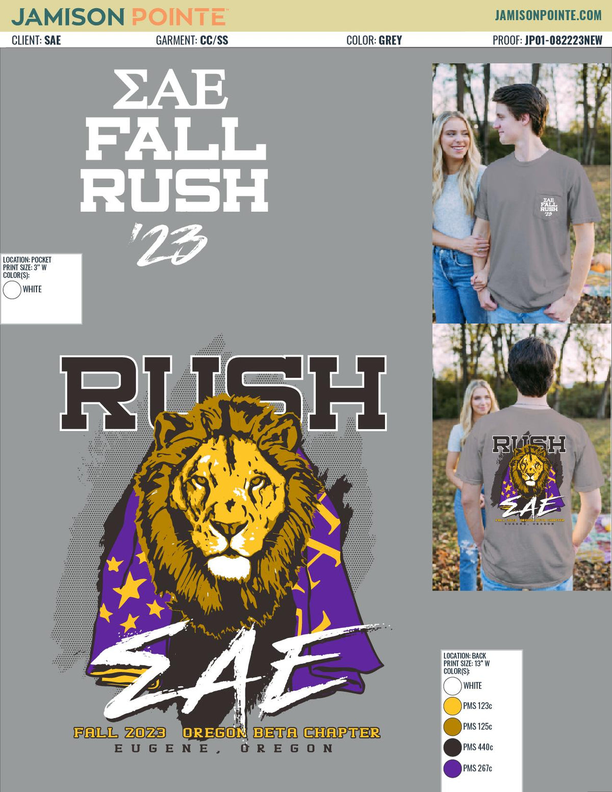 Sigma Alpha Epsilon University of Oregon Fall Rush T-Shirt