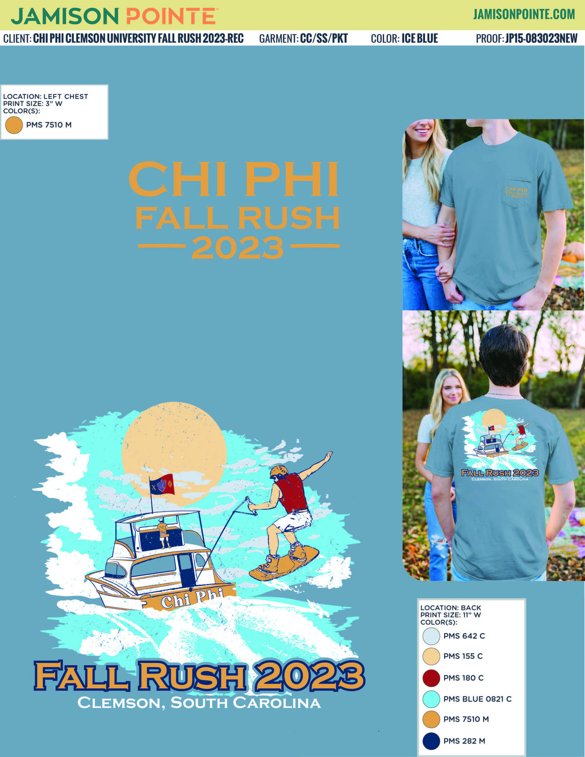 Chi Phi Clemson University Fall Rush T-Shirt