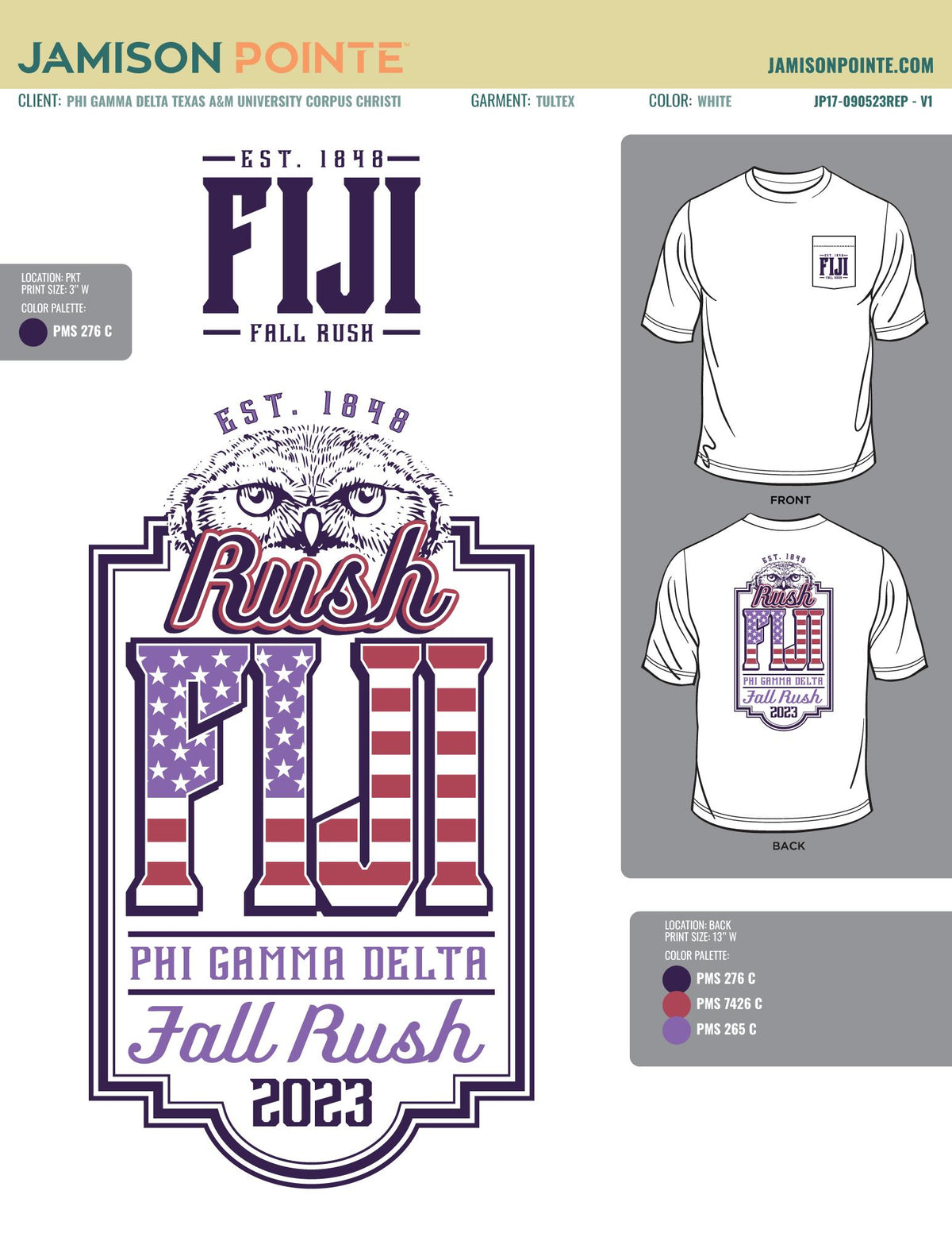 Phi Gamma Delta Texas A&amp;M University Corpus Christi Fall Rush T-Shirt
