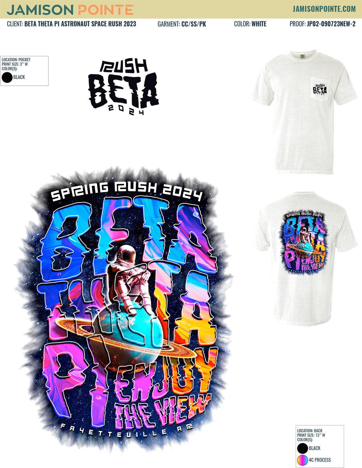 Beta Theta Pi Astronaut Space Rush T-Shirt