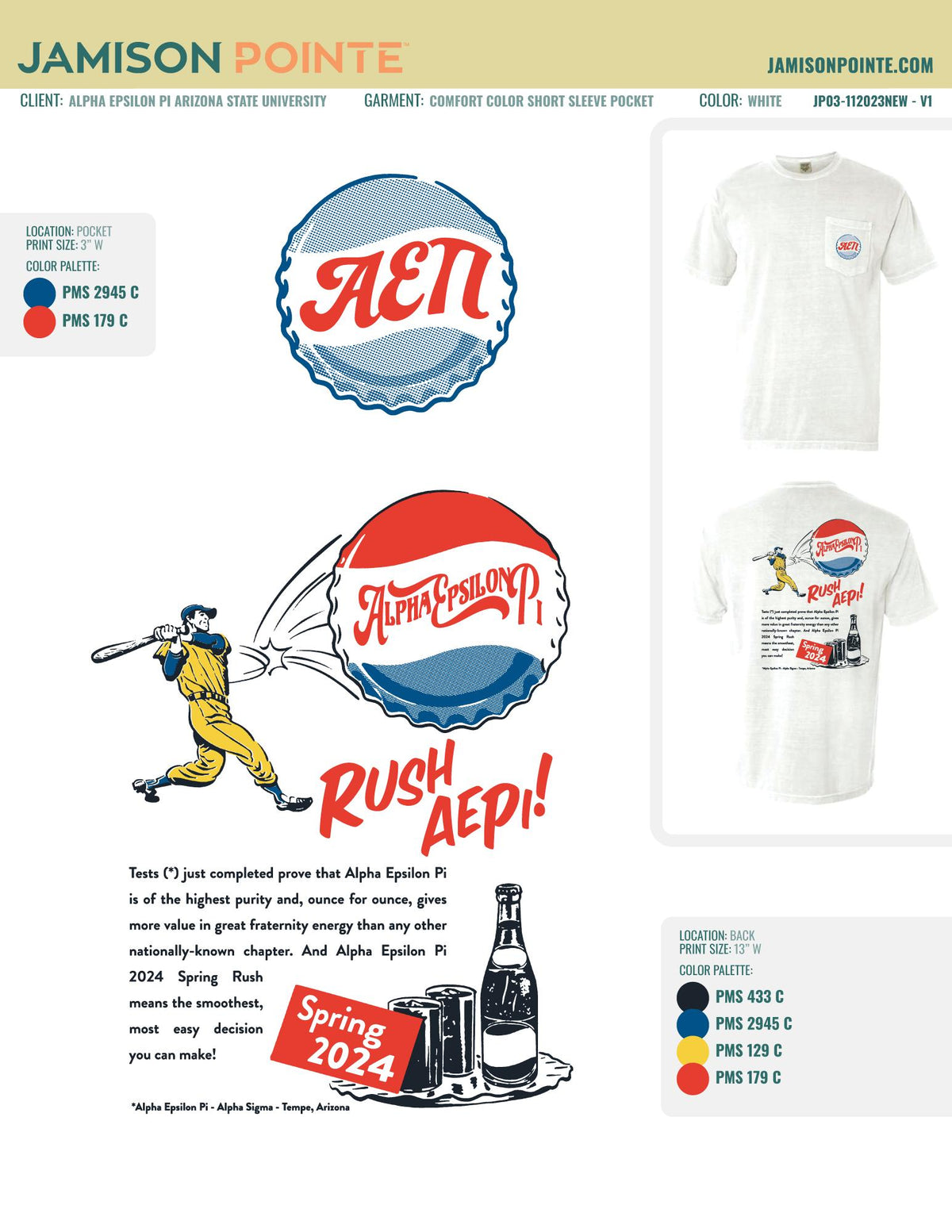 Alpha Epsilon Pi Arizona State University Spring Rush T-Shirt