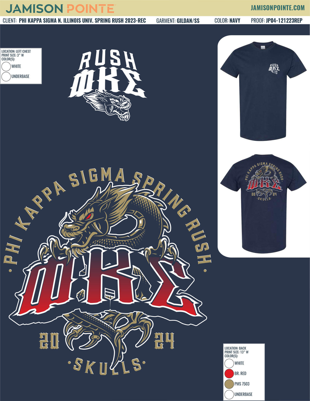 Phi Kappa Sigma Northern Illinois University Spring Rush T-Shirt