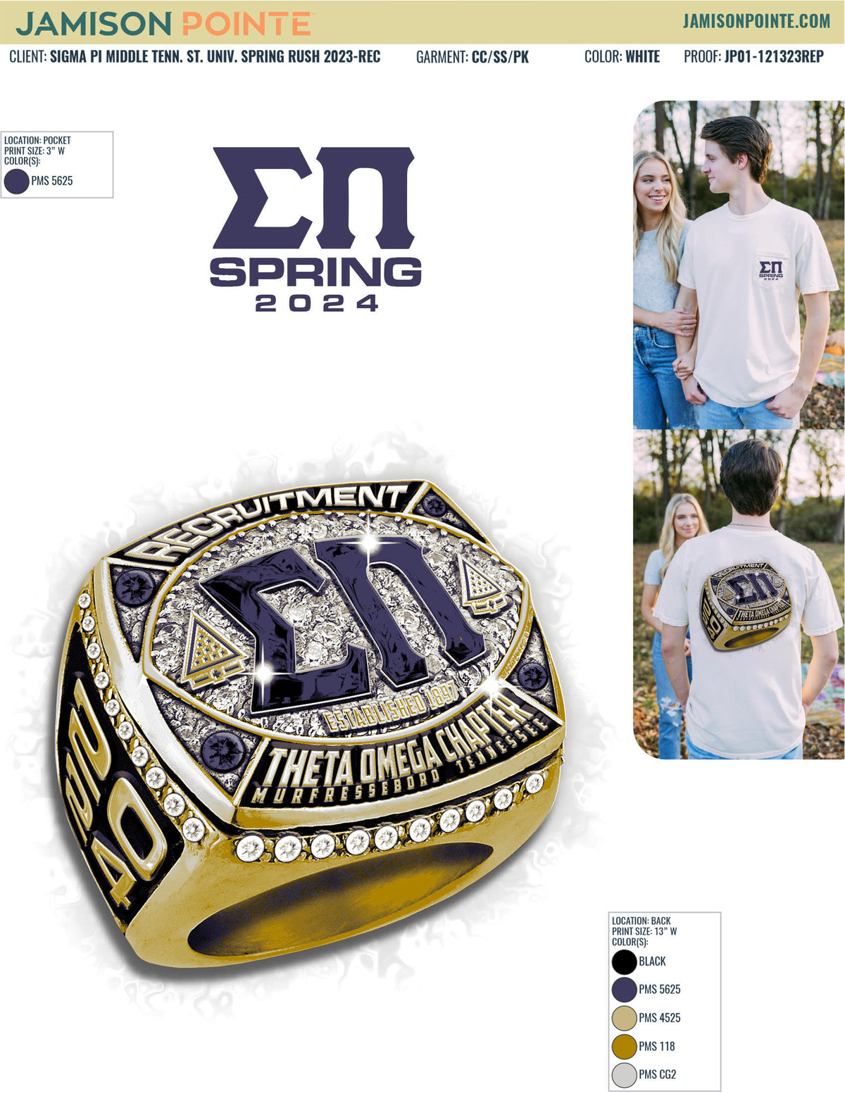 Sigma Pi Middle Tennessee State University Spring Rush T-Shirt