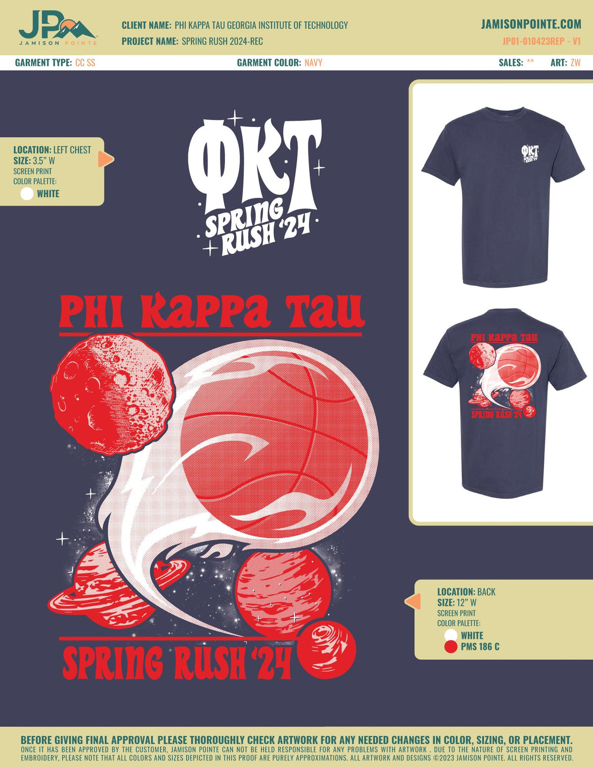 Phi Kappa Tau Georgia Institute of Technology Spring Rush T-Shirt