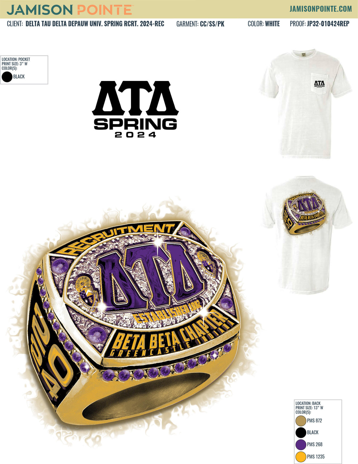 Delta Tau Delta DePauw University Spring Recruitment T-Shirt