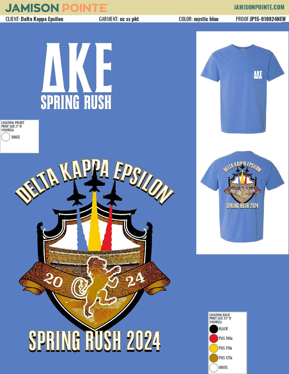 Delta Kappa Epsilon University of Tennessee Spring Recruitment T-Shirt