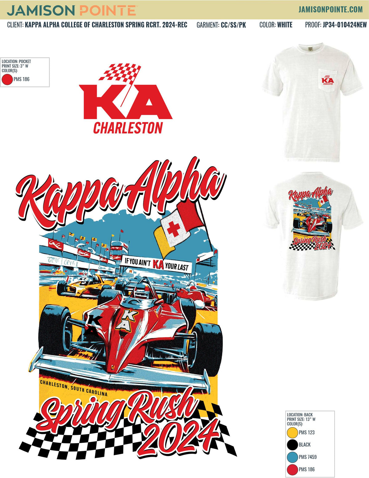 Kappa Alpha College of Charleston Spring Recruitment T-Shirt