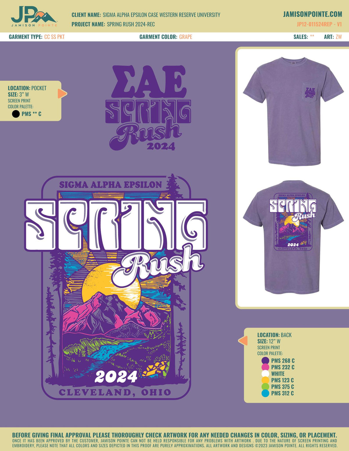 Sigma Alpha Epsilon Case Western Reserve University Spring Rush T-Shirt