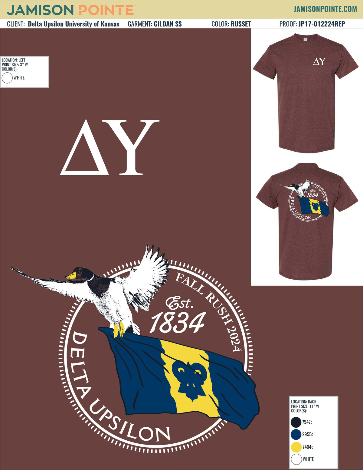 Delta Upsilon University of Kansas Spring Recruitment T-Shirt