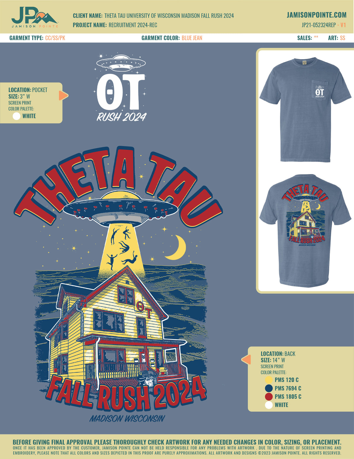 Theta Tau University of Wisconsin Madison Fall Rush T-Shirt