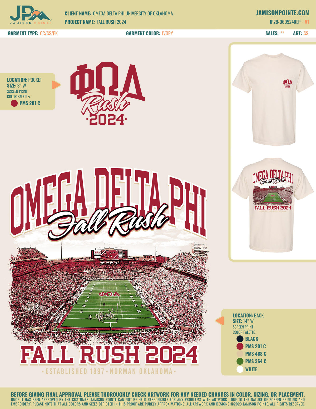Omega Delta Phi University of Oklahoma Fall Rush T-Shirt