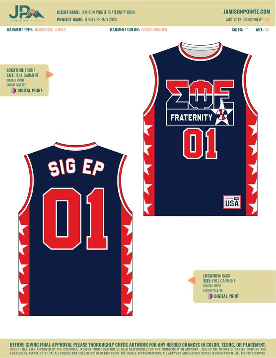 Sigma Phi Epsilon Rush Basketball Jersey