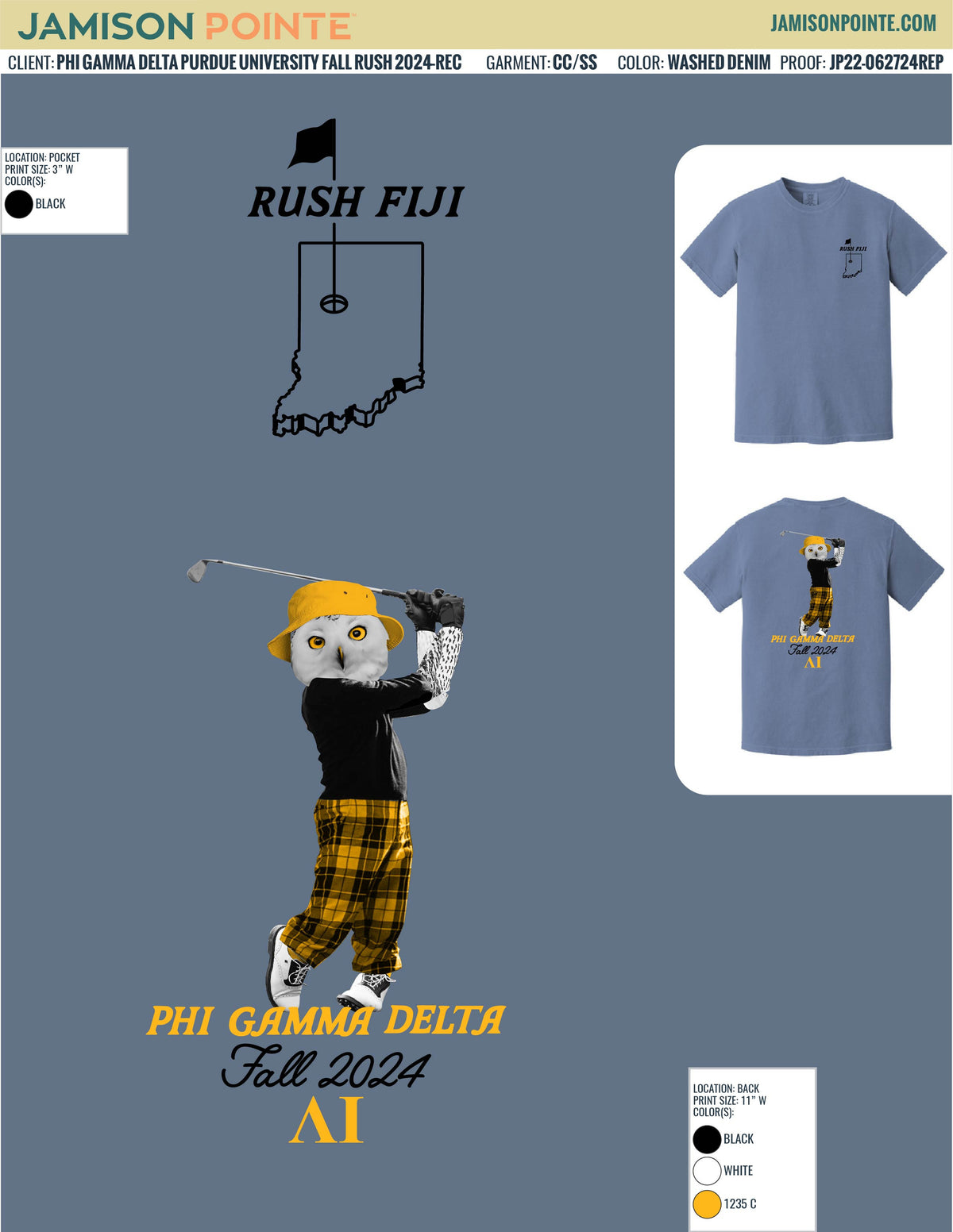 Phi Gamma Delta Purdue University Fall Rush T-Shirt