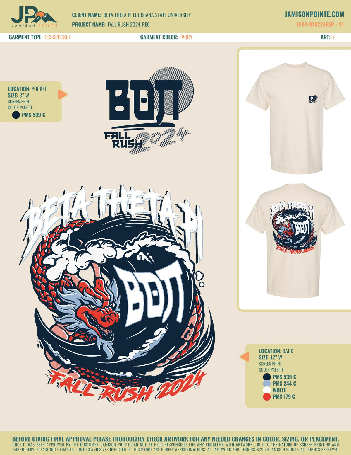 Beta Theta Pi Louisiana State University Fall Rush T-Shirt