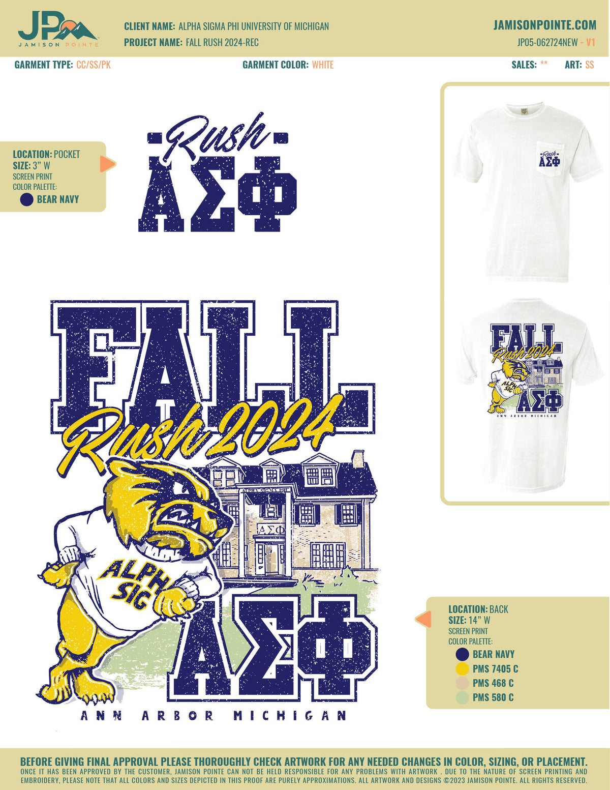 Alpha Sigma Phi University of Michigan Fall Rush T-Shirt