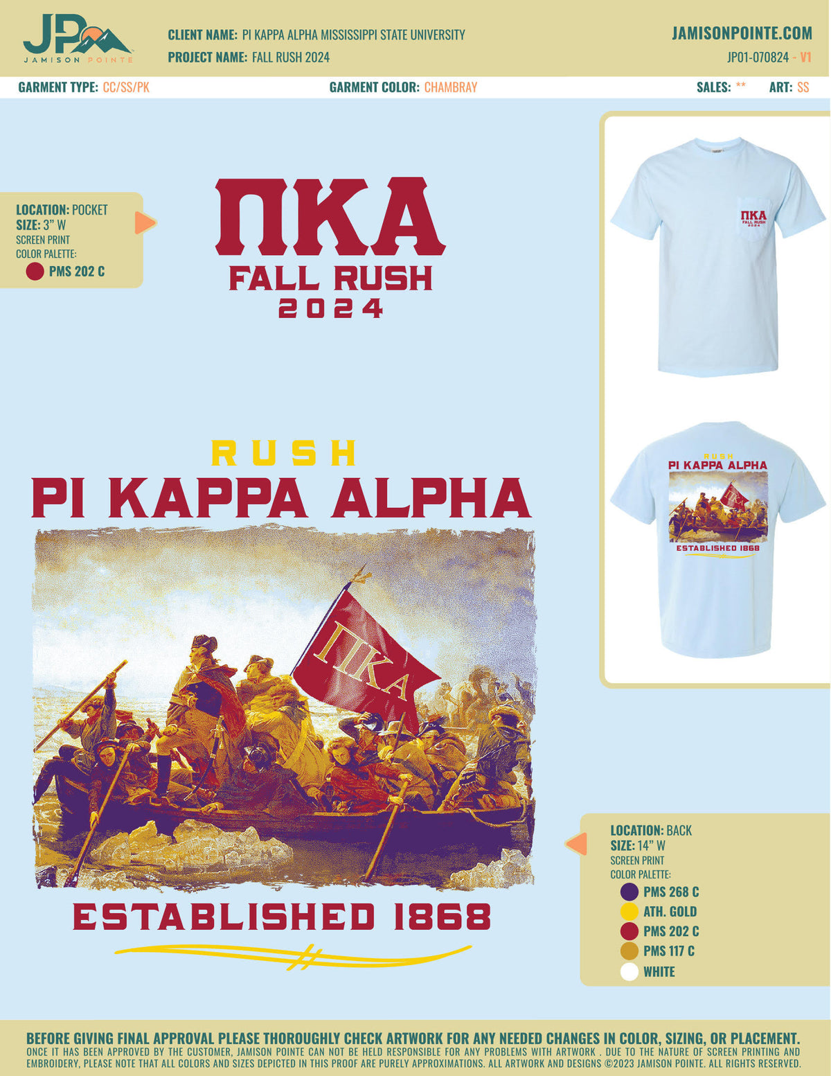 Pi Kappa Alpha Mississippi State University Fall Rush T-Shirt