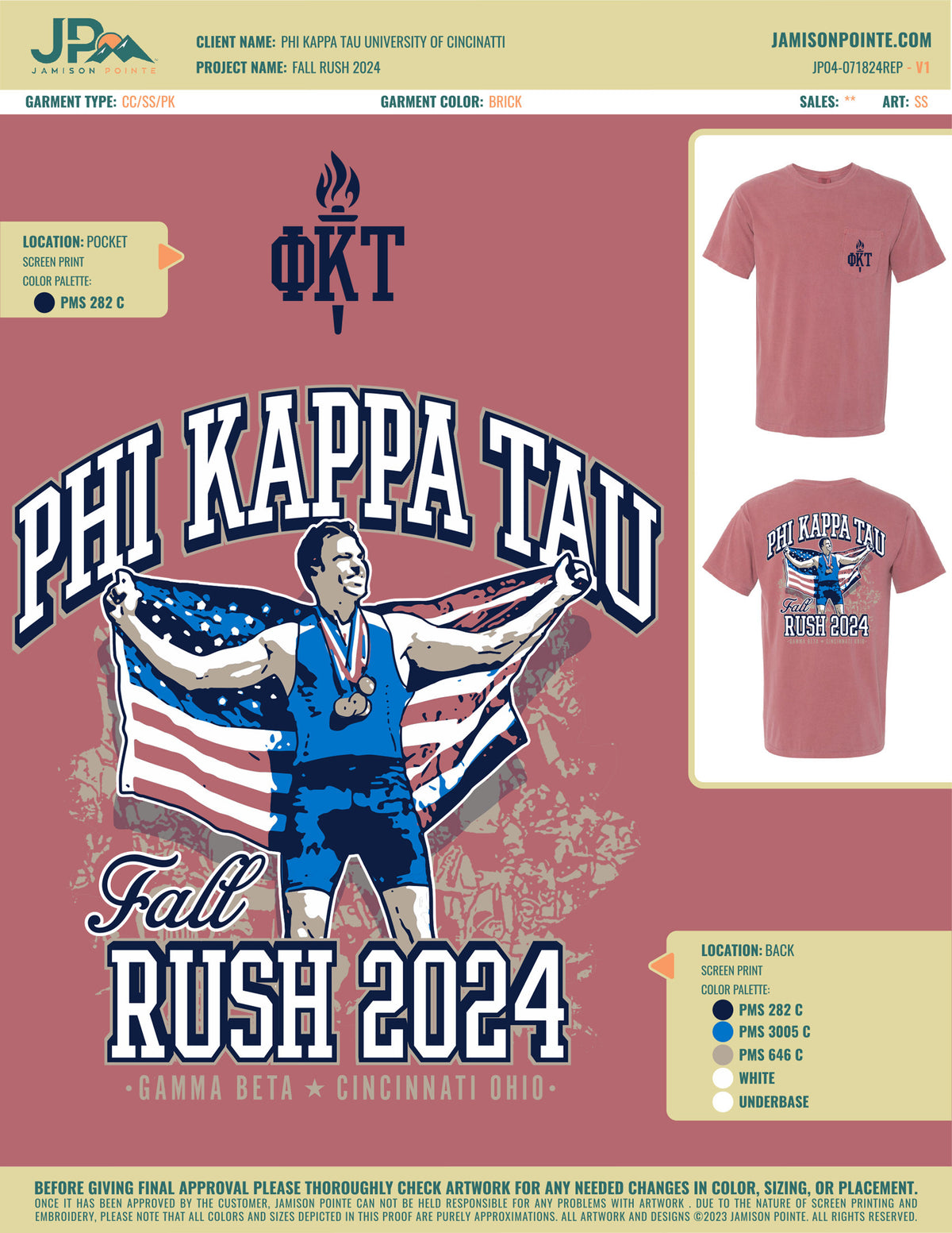 Phi Kappa Tau University of Cincinnati Fall Rush T-Shirt