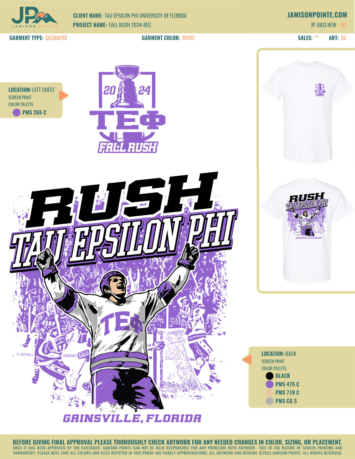 Tau Epsilon Phi University of Florida Fall Rush T-Shirt