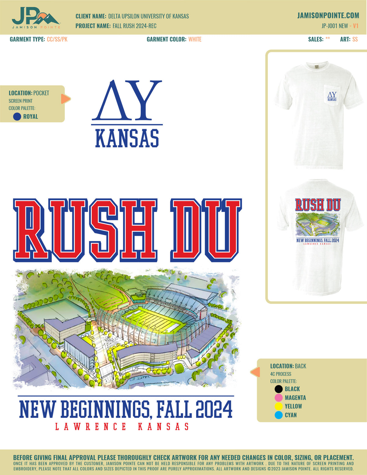 Delta Upsilon University of Kansas Fall Rush T-Shirt